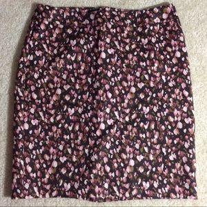 Floral Print Business Knee Length Skirt